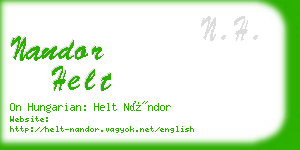 nandor helt business card